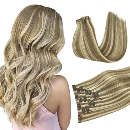 Seamless 20" Clip-In European Remy Human Hair Extensions - 150g