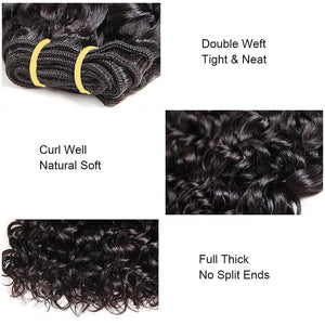 Brazilian Virgin Human Hair 12A Weft Weave Bundles 200g Water Wave