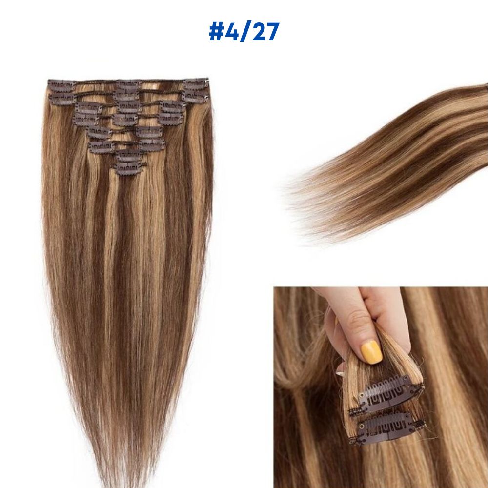 DULGE Deluxe 20" Euro Remy Human Hair Clip-In Extensions – 180g