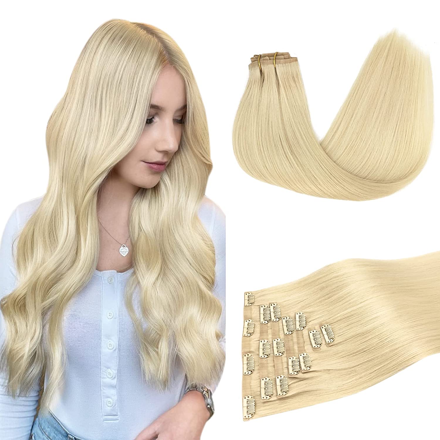 DULGE Deluxe 20" Euro Remy Human Hair Clip-In Extensions – 180g