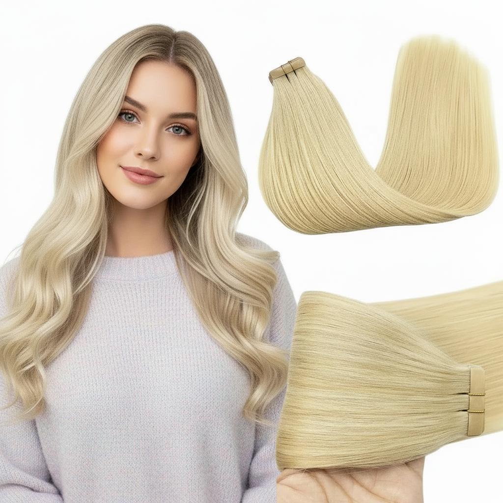 20" Russian Remy Human Hair Tape-In Extensions 100g 40 Pieces