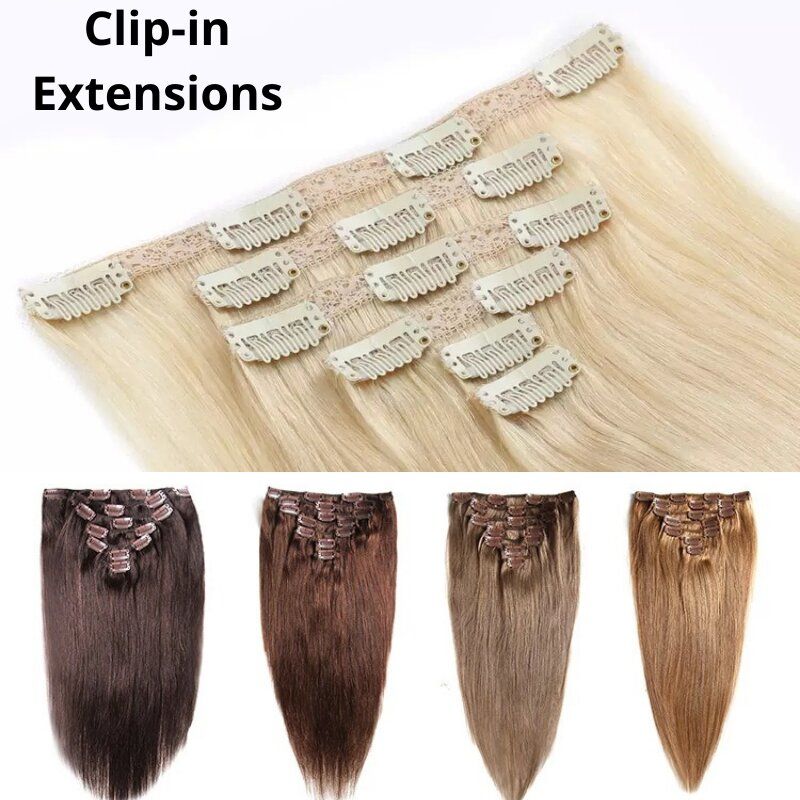 Cheaper Non Remy Thick Human Hair Clip In 20" #6/60 Mixed Brown Blonde