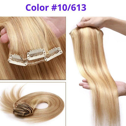 #10/613 Brown Blonde Mix 20" Deluxe Clip In Human Hair Extension - dulgehairextensions.com.au