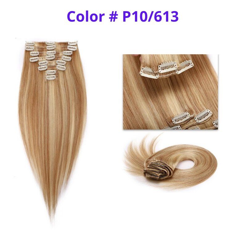 #10/613 Brown Blonde Mix 20" Deluxe Clip In Human Hair Extension