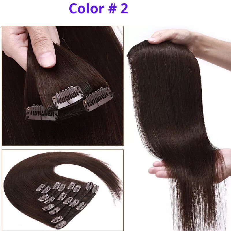 #2 Dark Brown 20" Deluxe Clip In Human Hair Extension