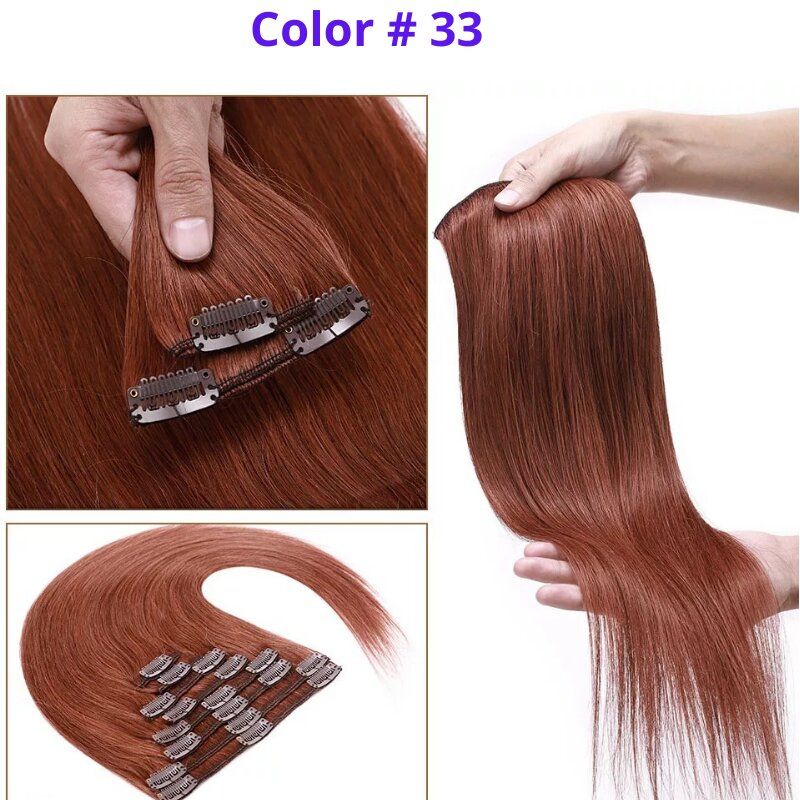 #33 Auburn Red 20" Deluxe Clip In - dulgehairextensions.com.au