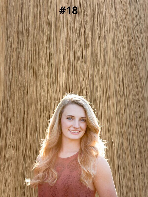 Cheaper Non Remy Thick Human Hair Clip In 20" #18 Medium Blonde - dulgehairextensions.com.au