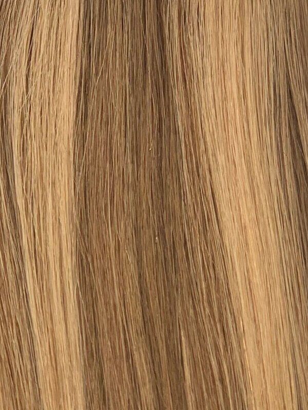 #4/27 Chocolate Brown Blonde Mix 20" Full Head Clip In Human Hair Extension - dulgehairextensions.com.au