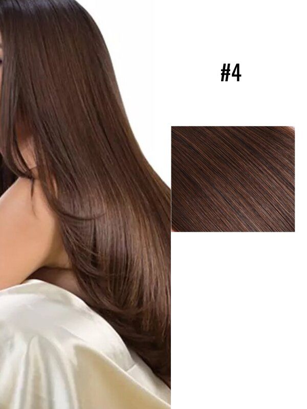 #4 Chocolate Brown 18" European Remy Clip In Human Hair Extension