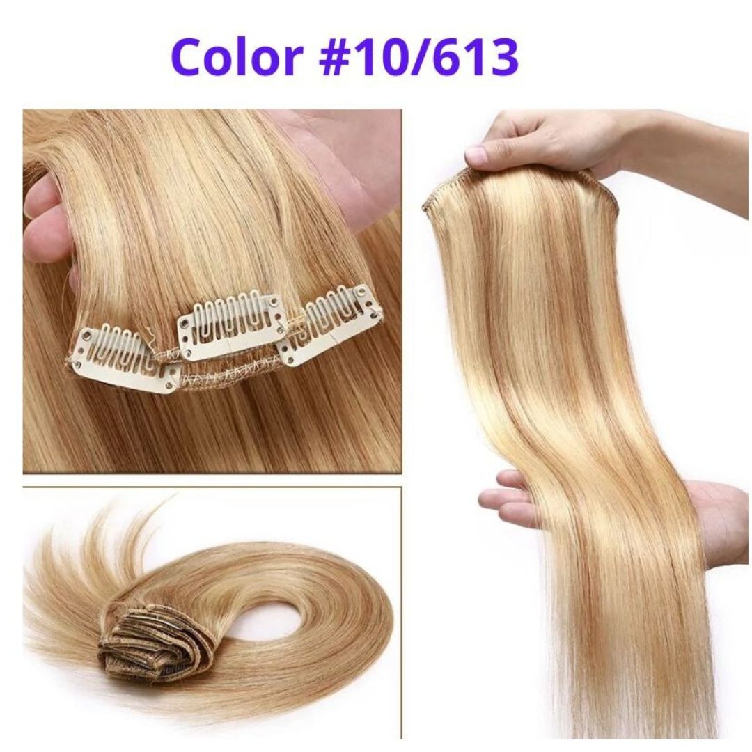 DULGE 18" Deluxe Euro Remy Human Hair Clip-In Extensions – 120g