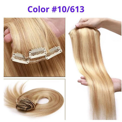DULGE 18" Deluxe Euro Remy Human Hair Clip-In Extensions – 120g