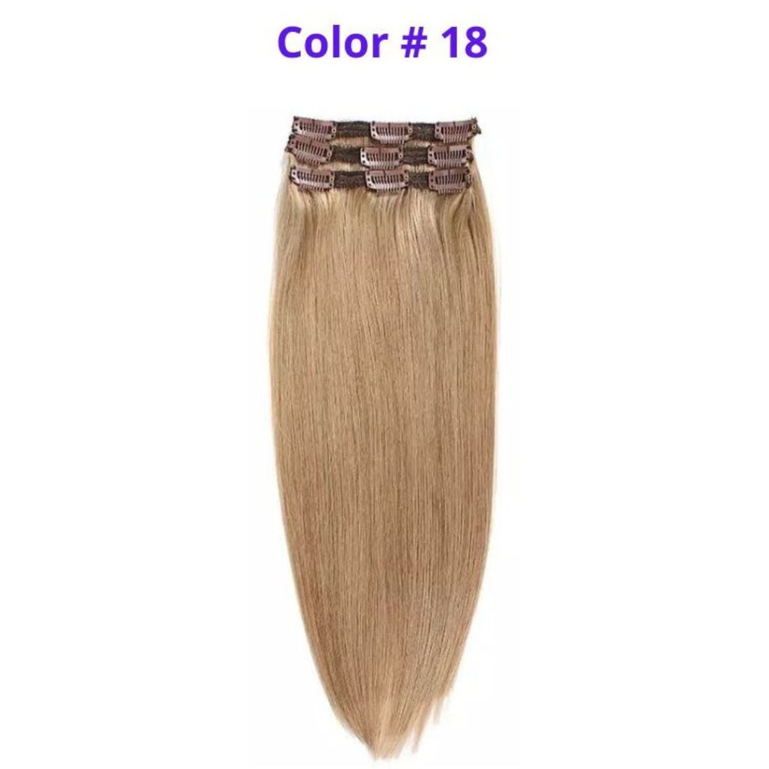 DULGE 18" Deluxe Euro Remy Human Hair Clip-In Extensions – 120g