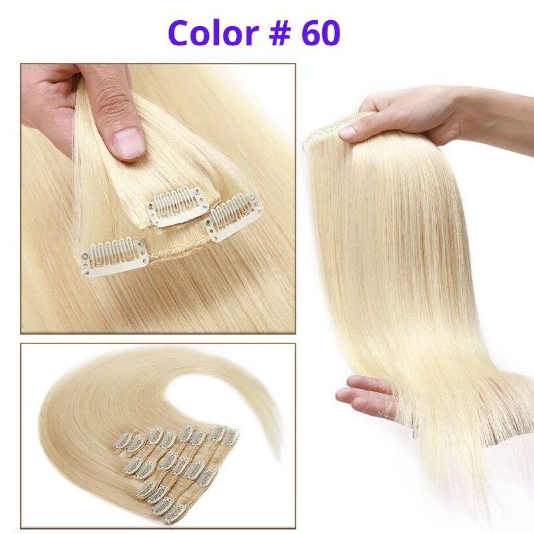 DULGE 18" Deluxe Euro Remy Human Hair Clip-In Extensions – 120g
