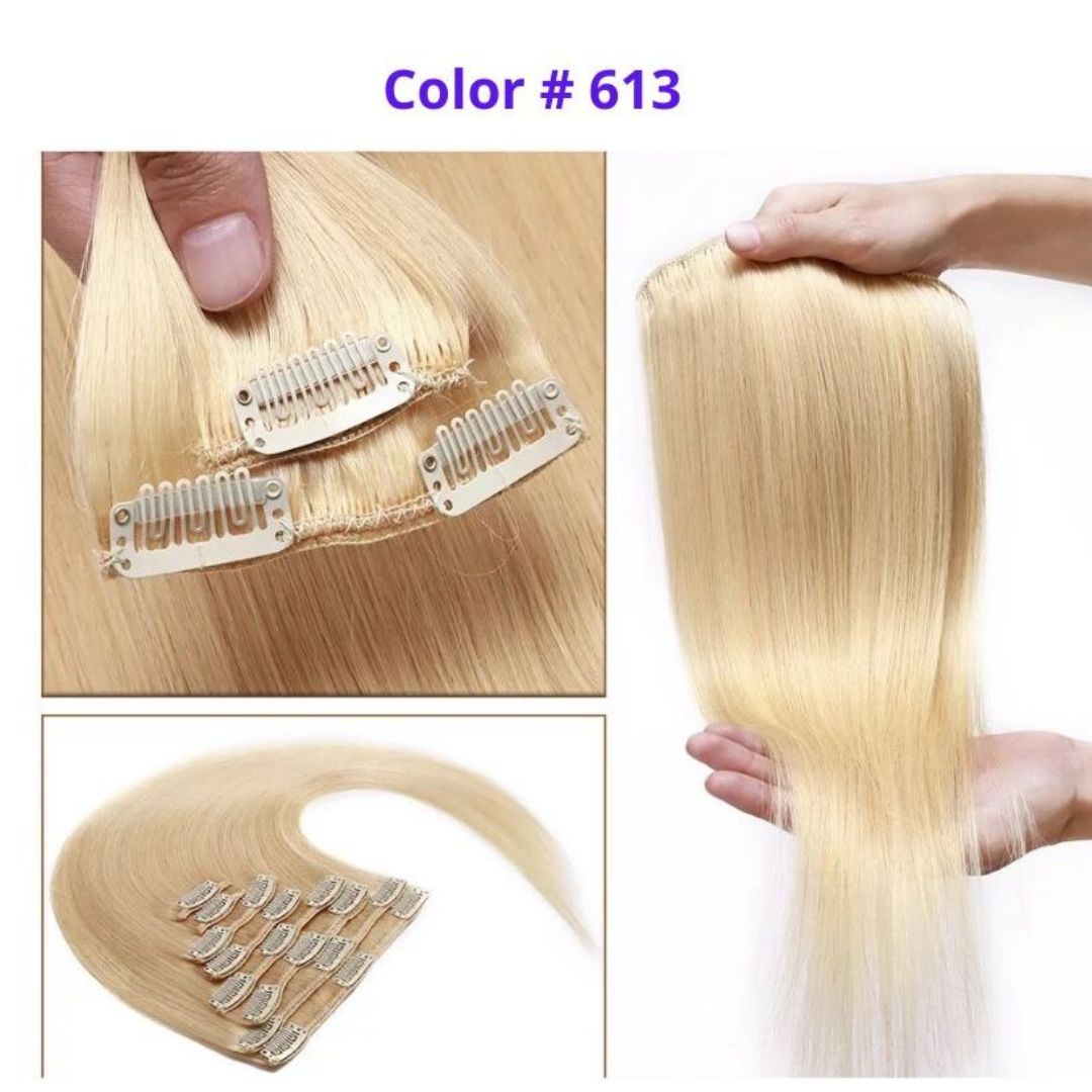 DULGE 18" Deluxe Euro Remy Human Hair Clip-In Extensions – 120g