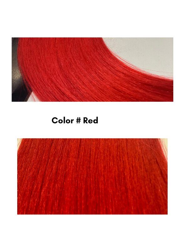 Red 20" Premium Quality European Remy Human Hair Tape In Extension
