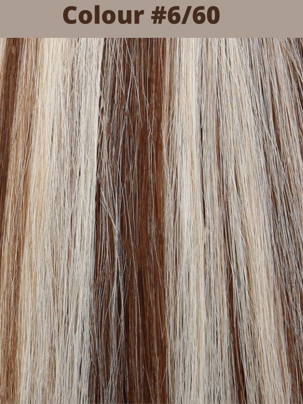 #6/60 Medium Brown Blonde Mix 20" Deluxe Seamless Clip In Human Hair Extensions - dulgehairextensions.com.au