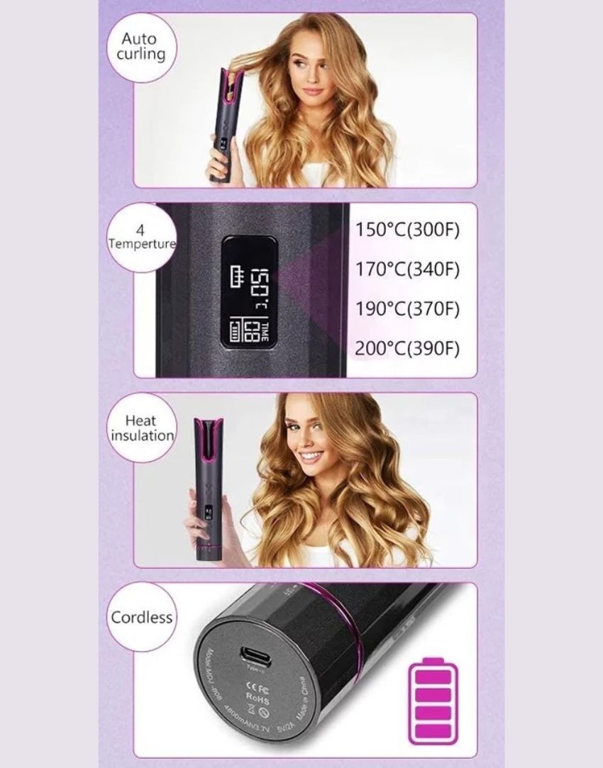 Auto Rotating Portable USB Hair Curler - dulgehairextensions.com.au