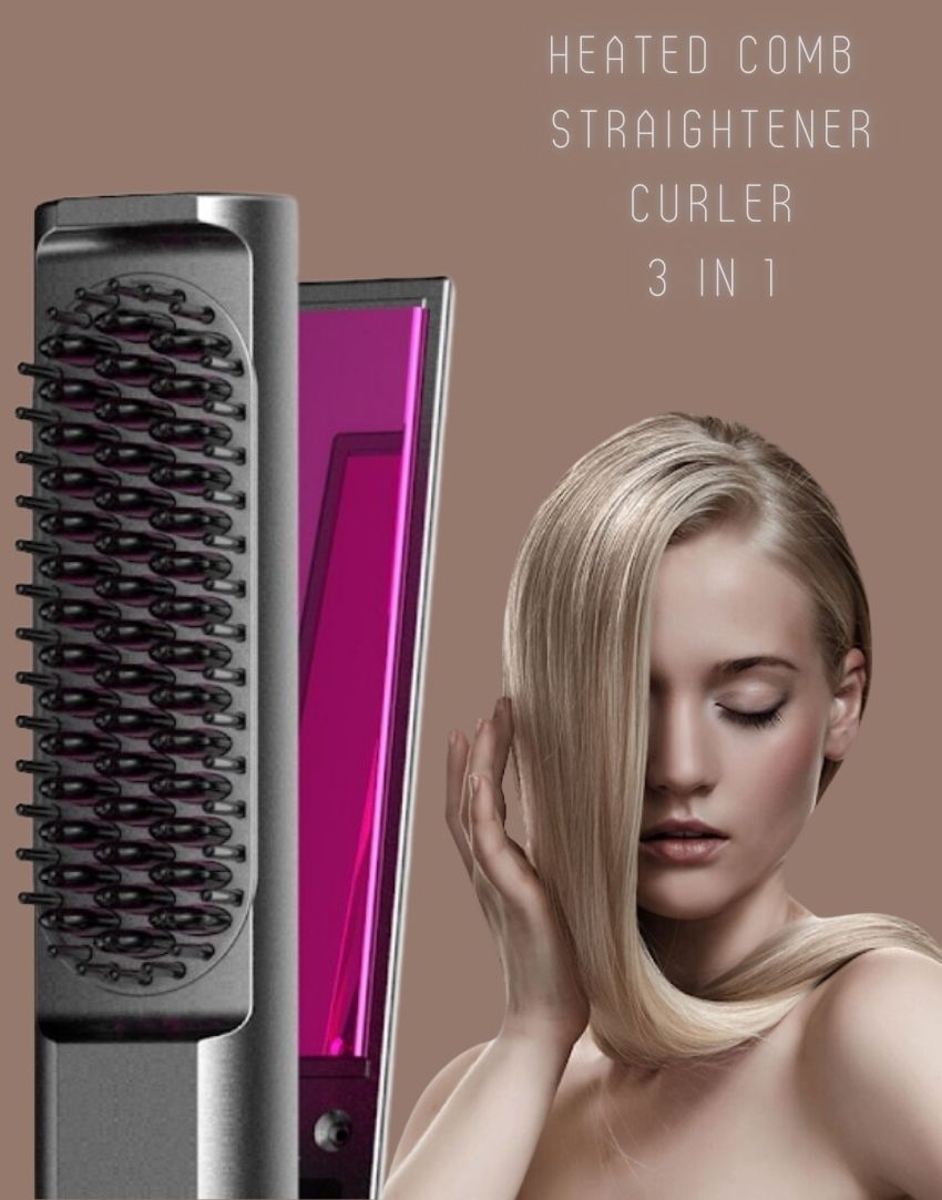 3 In 1 Hair Straightener Curler Hot Comb
