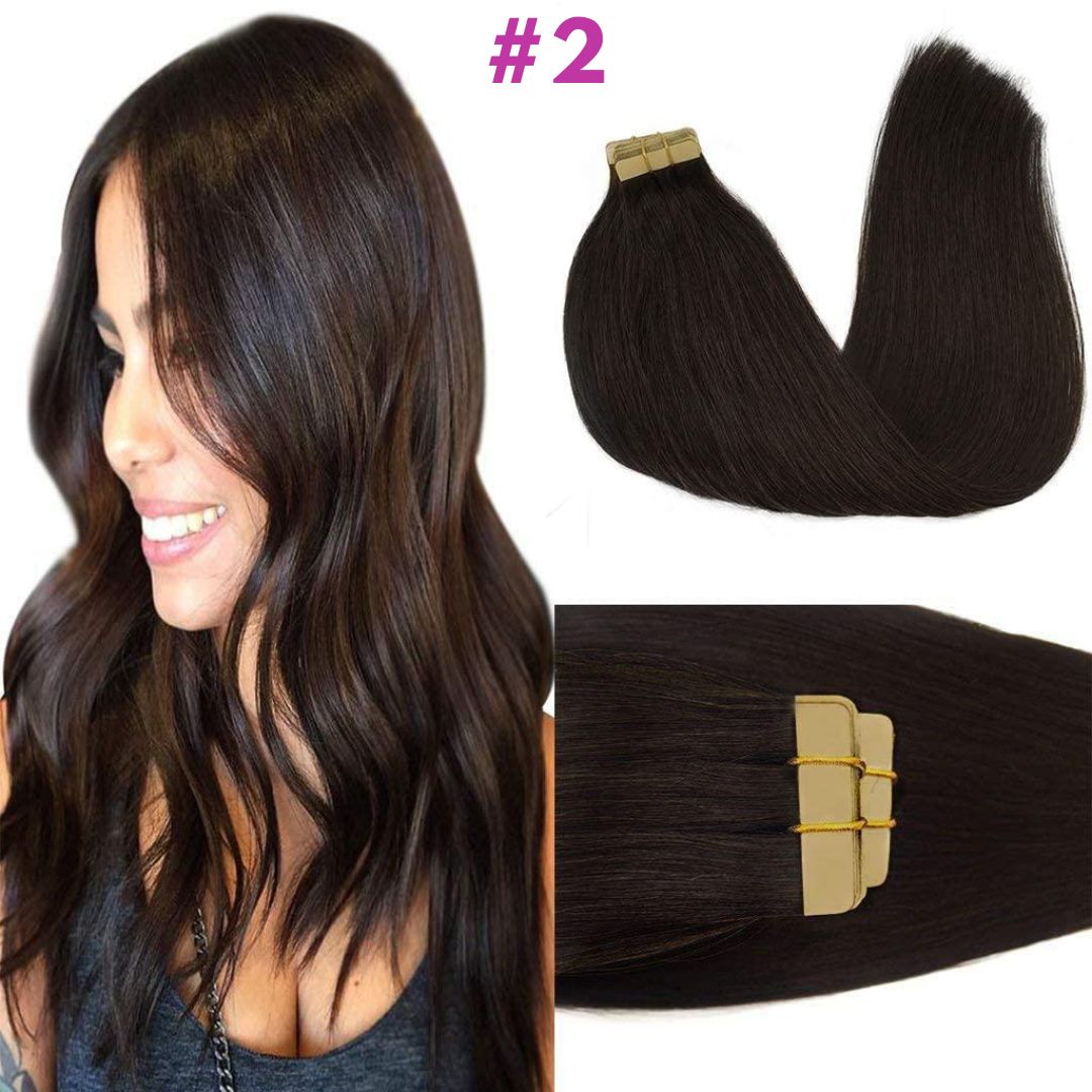 18" Russian Remy Human Hair Tape-In Extensions 100g 40 Pieces