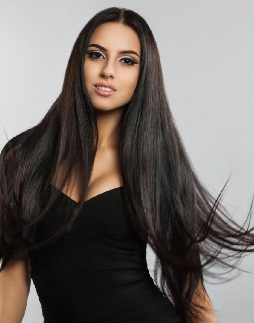 #1B Natural Black 20" Deluxe Clip In Human Hair Extension