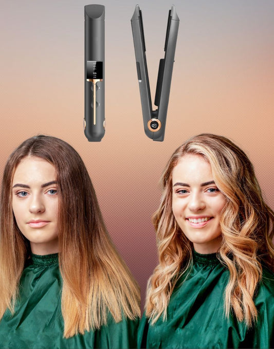Portable USB Charging 2 In 1 Green Hair Straightener Curler
