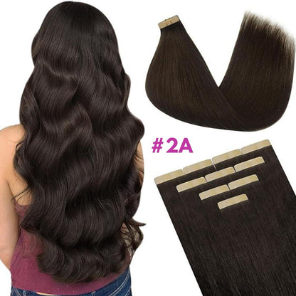 24" Russian Remy Human Hair Tape-In Extensions 100g 40 Pieces