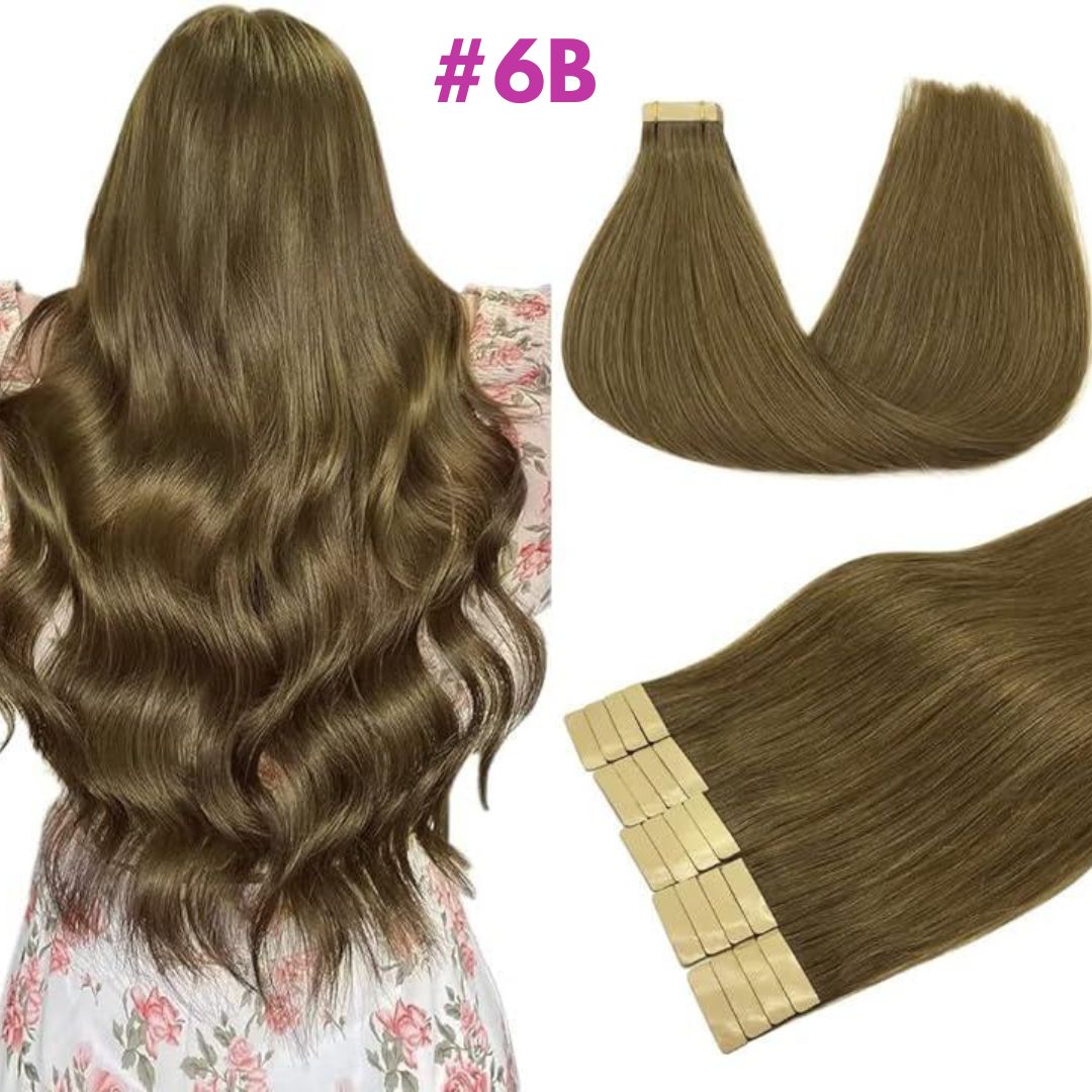 18" Russian Remy Human Hair Tape-In Extensions 100g 40 Pieces