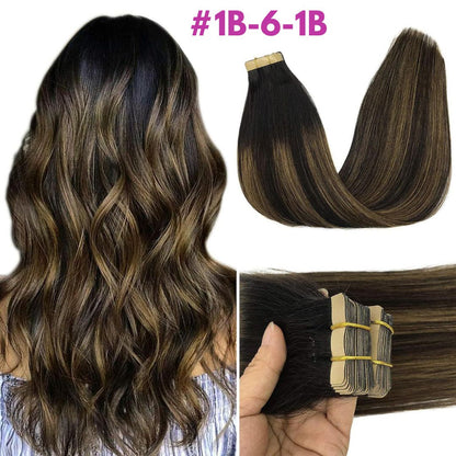 DULGE Russian Remy Tape-In Human Hair Extensions | 100g