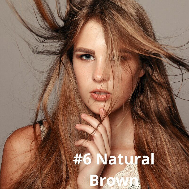 #6 Medium Brown 18" European Remy Clip In Human Hair Extension