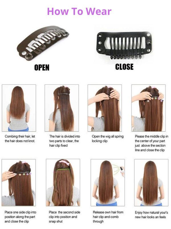 #6 Medium Brown 20" Full Head Clip In Extension - dulgehairextensions.com.au