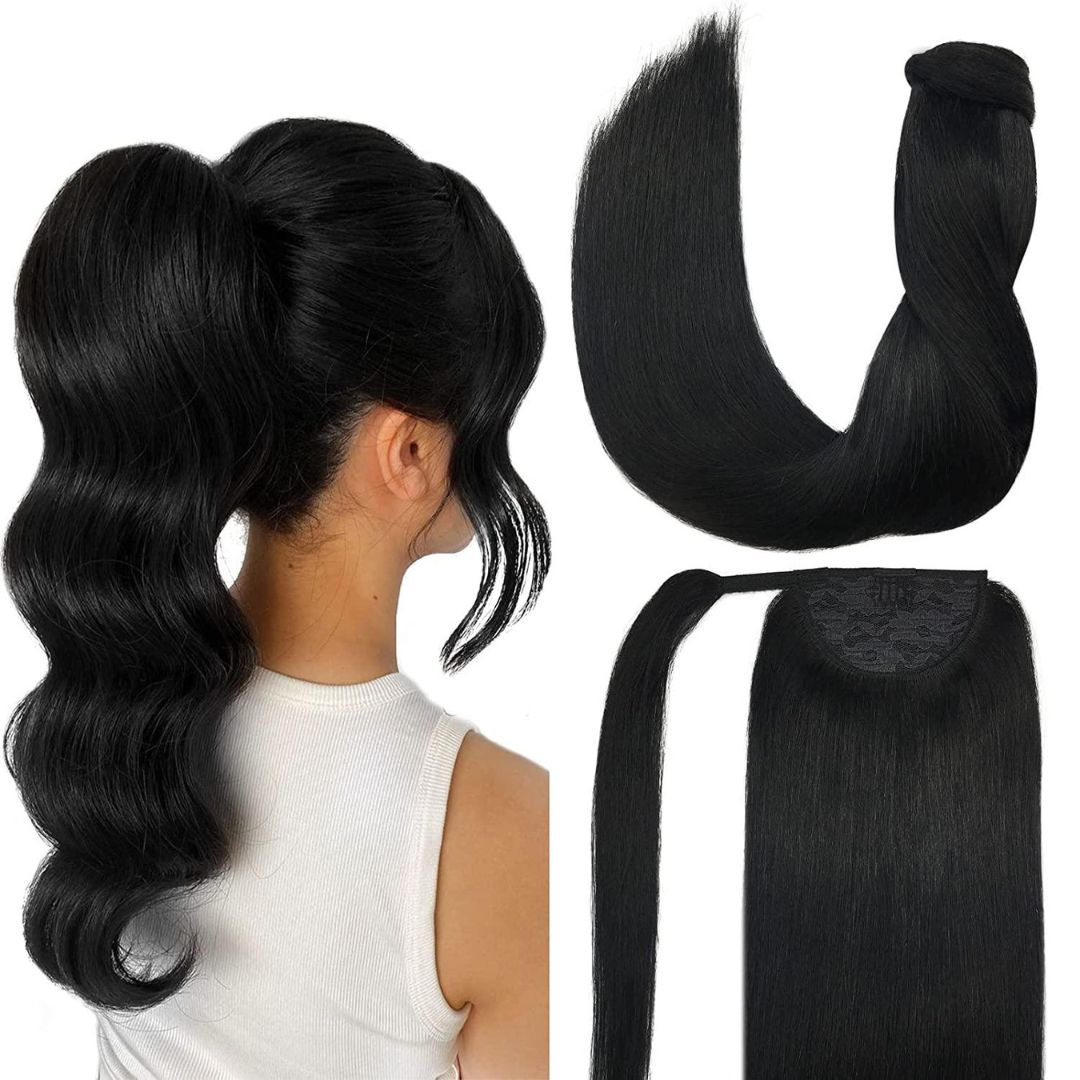 DULGE 24" European Remy Human Hair Ponytails