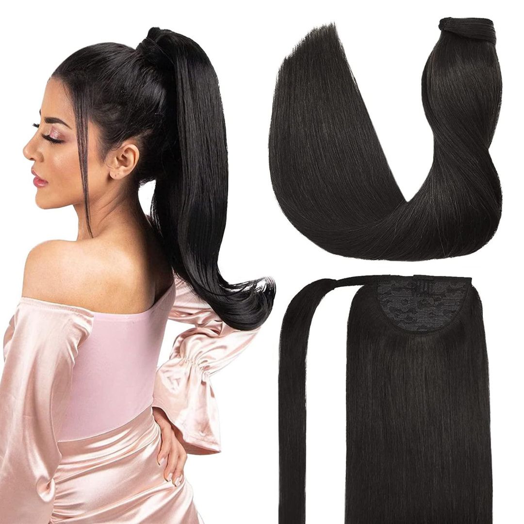 DULGE 24" European Remy Human Hair Ponytails